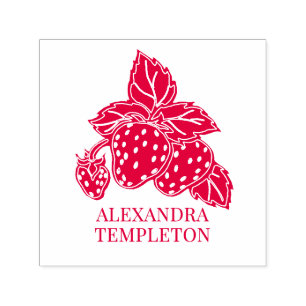 Tampon Auto-encreur Fraises Mignonnes avec Nom de Feuilles XR