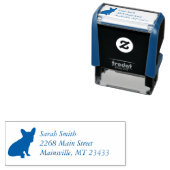 Tampon Auto-encreur French Bulldog Theme Party - Baby shower Blue (En situation)