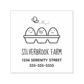 Tampon Auto-encreur Fresh Farm Eggs Carton Adresse (Design)