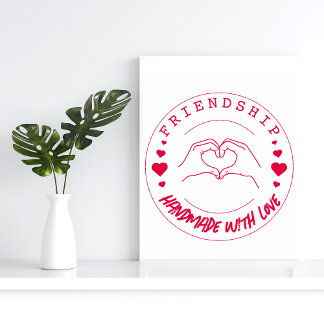 Tampon Auto-encreur Friendship Handmade with Love Craft Stamp–