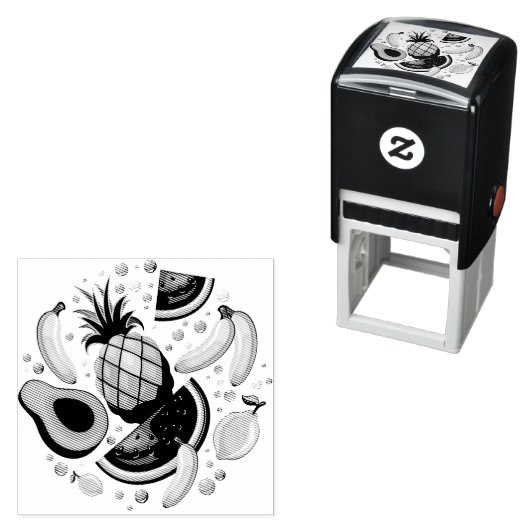 Tampon Auto-encreur Fruits d'été frais Motif (En situation)