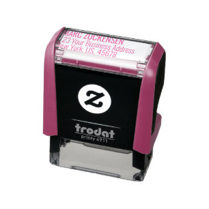 Tampon Auto-encreur FUCHSIA PINK INK Adresse de retour
