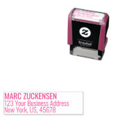 Tampon Auto-encreur FUCHSIA PINK INK Adresse de retour (En situation)