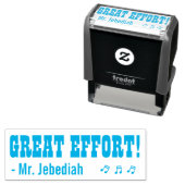 Tampon Auto-encreur Fun "GRAND EFFORT !" Remerciements Timbre en caout (En situation)