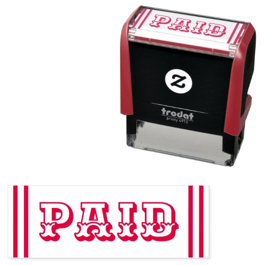 Tampon Auto-encreur Fun "PAID" Timbre en caoutchouc (En situation)