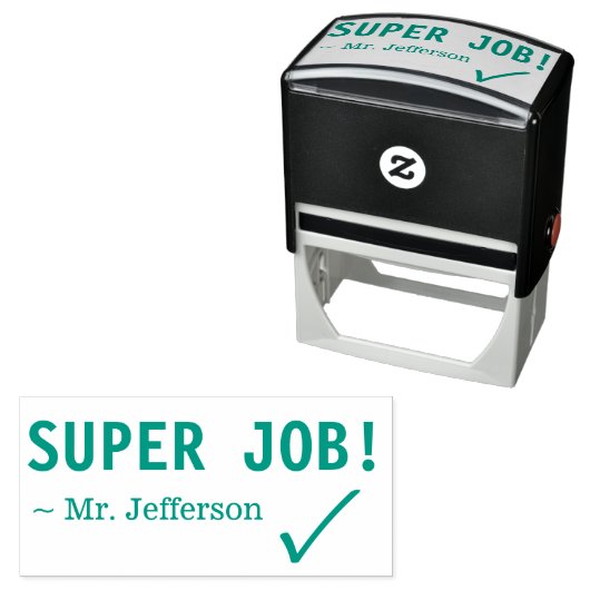 Tampon Auto-encreur Fun "SUPER JOB !" Classement du tampon en caoutcho (En situation)