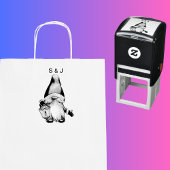 Tampon Auto-encreur Funky Noël Père Noël Gnome Couples Monogramme