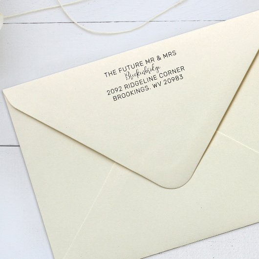Tampon Auto-encreur Futur M. Mme Script Couple Adresse de Retour