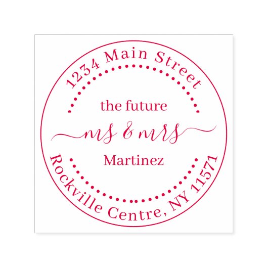 Tampon Auto-encreur Futur personnalisé M. et Mme Mariage Adresse (Design)