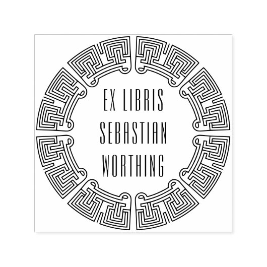 Tampon Auto-encreur Futuristic Maze Custom Ex Libris Stamp (Design)