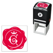 Tampon Auto-encreur G - Sceau de cire antique Couronne gothique Lettre (En situation)