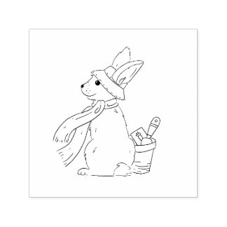 Tampon Auto-encreur Garden Bunny Rubber Stamp