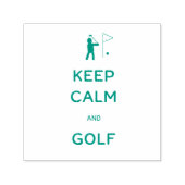 Tampon Auto-encreur Gardez le calme et le golf avec un drapeau vert (Design)