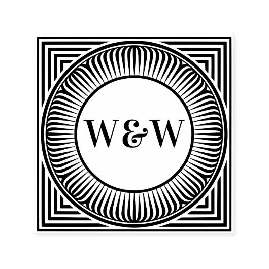 Tampon Auto-encreur Geometric Monogram Self-Inking Stamp (Design)