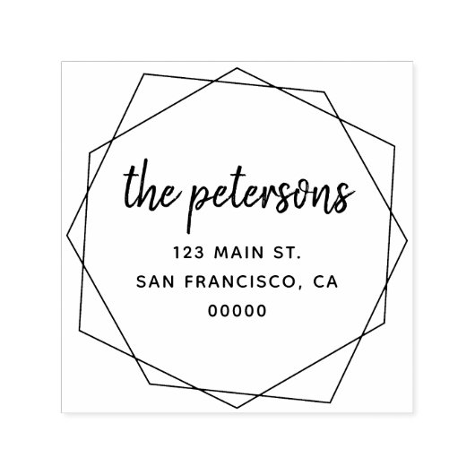 Tampon Auto-encreur Géométrique moderne écriture Nom de famille (Design)