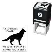 Tampon Auto-encreur German Shepherd Rustic Family Adresse de retour (En situation)