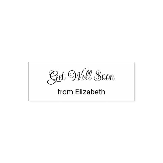 Tampon Auto-encreur Get Well Soon Cursive Script with Sender's Name (Design)