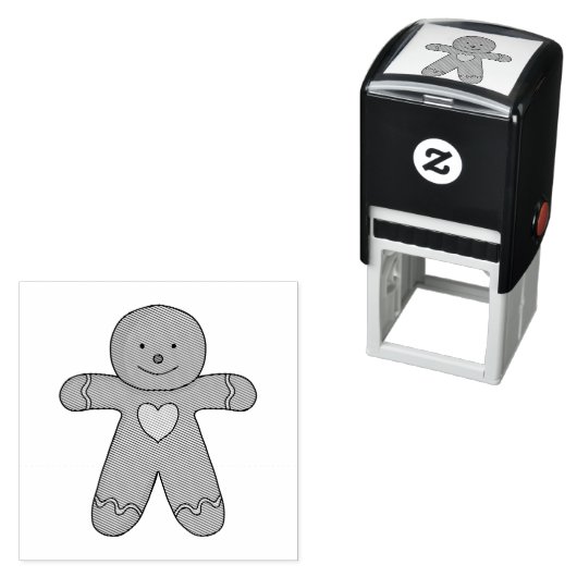 Tampon Auto-encreur GingerBread Man Christmas Cookie (En situation)