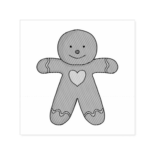 Tampon Auto-encreur GingerBread Man Christmas Cookie (Design)