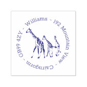 Tampon Auto-encreur Giraffe Famille Adresse Etiquette auto-encastrée (Design)