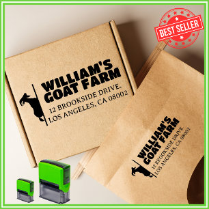 Tampon Auto-encreur Goat Farm Business Unique Mignonne Adresse de reto