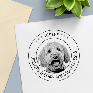 Tampon Auto-encreur Golden Doodle Chien Animaux de compagnie photo ron