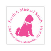 Tampon Auto-encreur Goldendoodle Baby shower rose (Design)