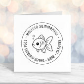 Tampon Auto-encreur Goldfish Round Address