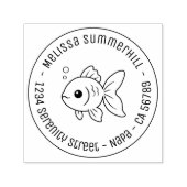 Tampon Auto-encreur Goldfish Round Address (Design)