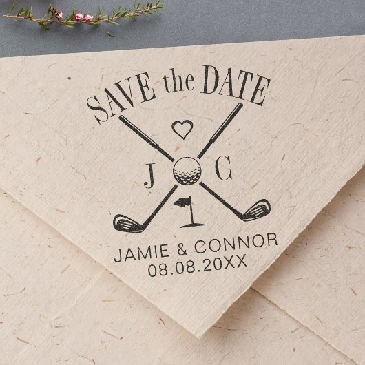 Tampon Auto-encreur Golf Let's Par-Tee Wedding Save the Date