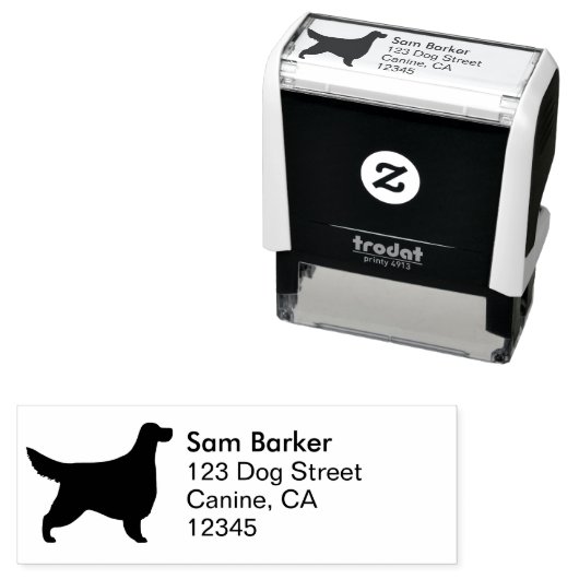 Tampon Auto-encreur Gordon Setter Silhouette Adresse de retour (En situation)