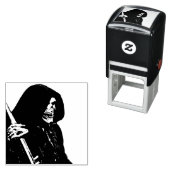 Tampon Auto-encreur Gory Grim Reaper avec Scythe (En situation)