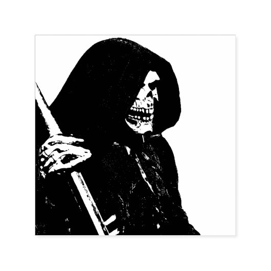 Tampon Auto-encreur Gory Grim Reaper avec Scythe (Design)