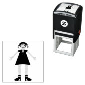 Tampon Auto-encreur Gothique Halloween Vampire Lady (En situation)