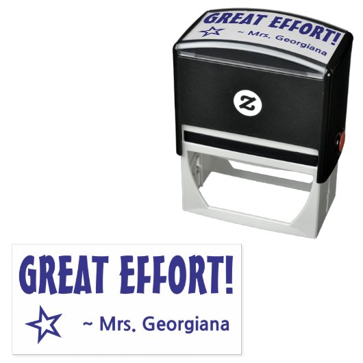 Tampon Auto-encreur "GRAND EFFORT !" Marquage du tampon en caoutchouc (En situation)