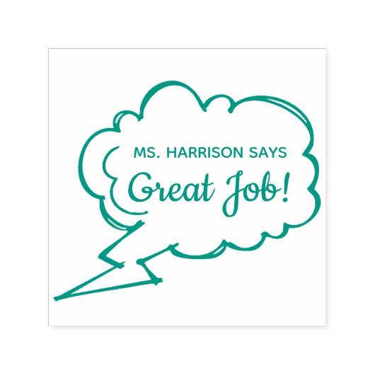 Tampon Auto-encreur Grand emploi Mots d'encouragement Enseignants Nom (Design)