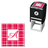Tampon Auto-encreur Grand Timbre initial d'auto-encolure Plaid (En situation)