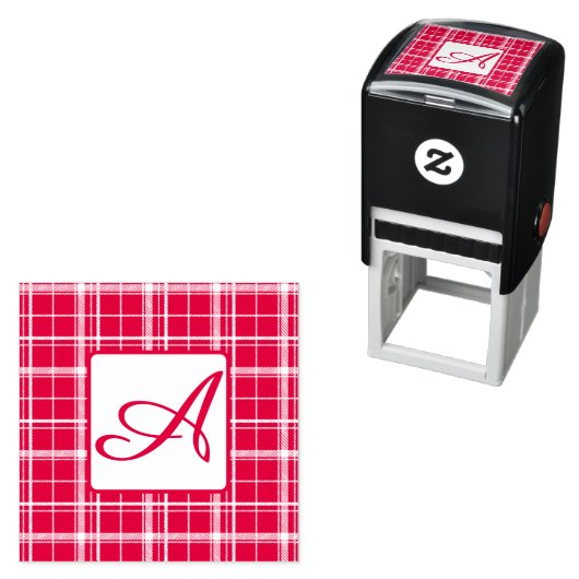 Tampon Auto-encreur Grand Timbre initial d'auto-encolure Plaid (En situation)