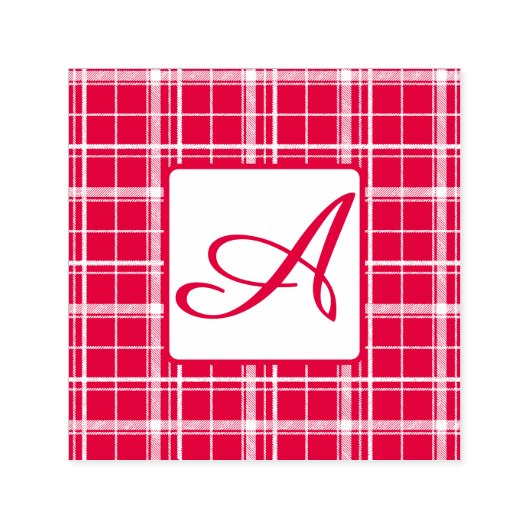 Tampon Auto-encreur Grand Timbre initial d'auto-encolure Plaid (Design)