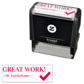 Tampon Auto-encreur "GRAND TRAVAIL !" Timbre en caoutchouc de l'instru (En situation)