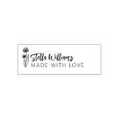Tampon Auto-encreur Graphique Daisy Script Fait Avec Amour (Design)