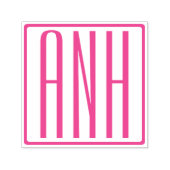 Tampon Auto-encreur Gras Moderne 3 Initiales Fuchsia Pink Monogramme (Design)