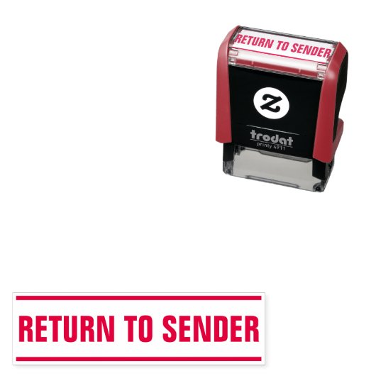 Tampon Auto-encreur Gras "RETOUR À L'ENVOI" + Lignes Timbre en caoutch (En situation)
