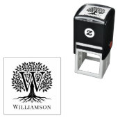 Tampon Auto-encreur Grasse Initiale Unique Sur Nom de l'Arbre de Vie # (En situation)