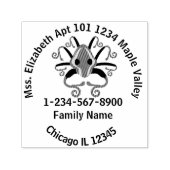 Tampon Auto-encreur Gray Squid Home Adresse Coordonnées (Design)