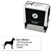 Tampon Auto-encreur Great Dane Breed Silhouette Adresse de retour (En situation)