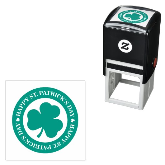 Tampon Auto-encreur Green Irish Shamrock Bonne St. Patrick's Day (En situation)