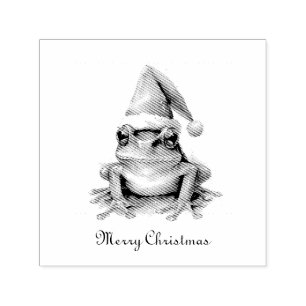 Tampon Auto-encreur Grenouille de Noël, coutume