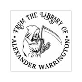 Tampon Auto-encreur Grille Ligne de papier Art #3 Bibliothèque ronde N (Design)