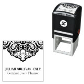 Tampon Auto-encreur Gris Abstrait Chic Sur Fils Noirs (En situation)